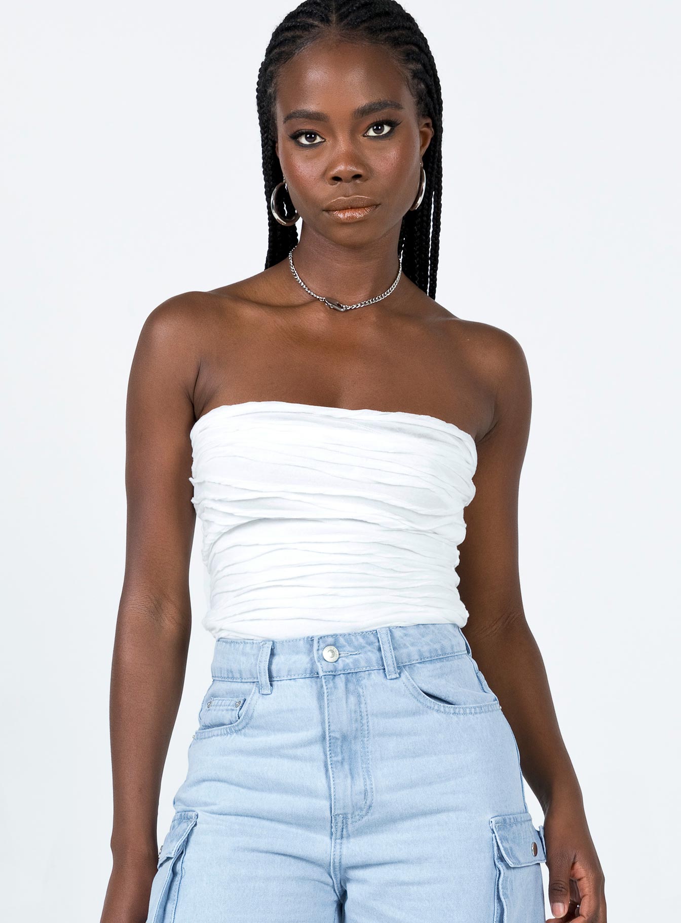 Cecile Strapless Top White