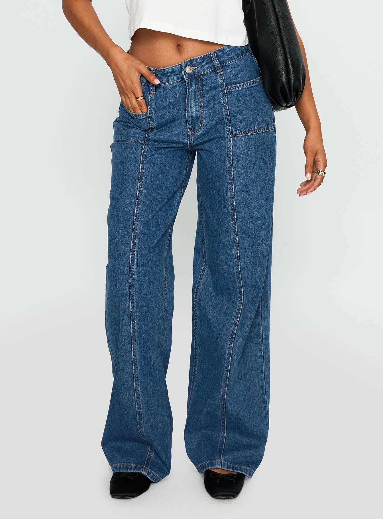 Taji Wide Leg Jeans Dark Blue