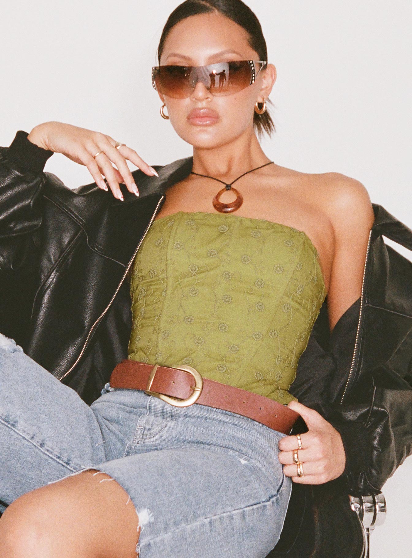 Field Daisies Corset Green