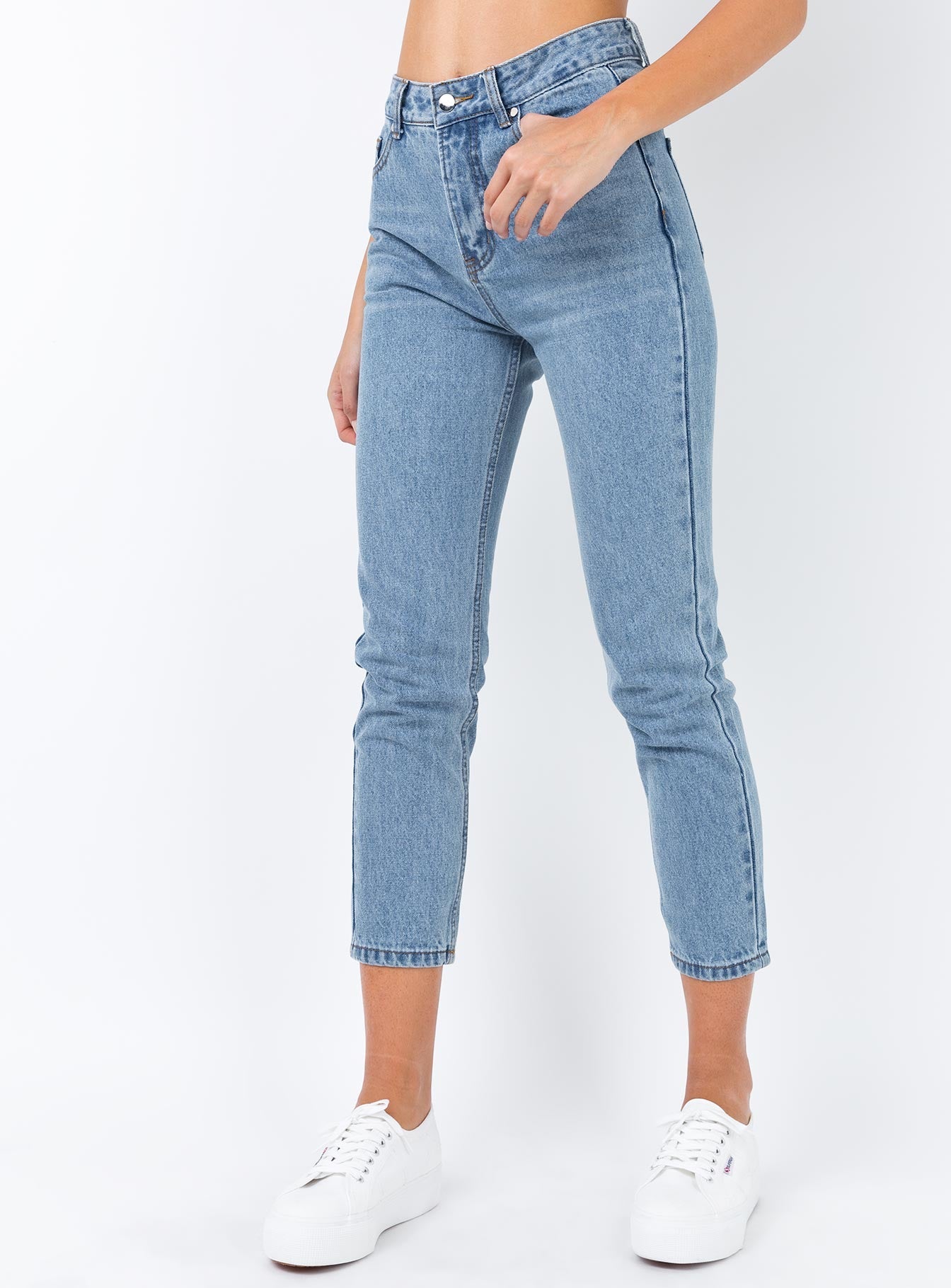 Gemini Mom Jeans Pale Blue