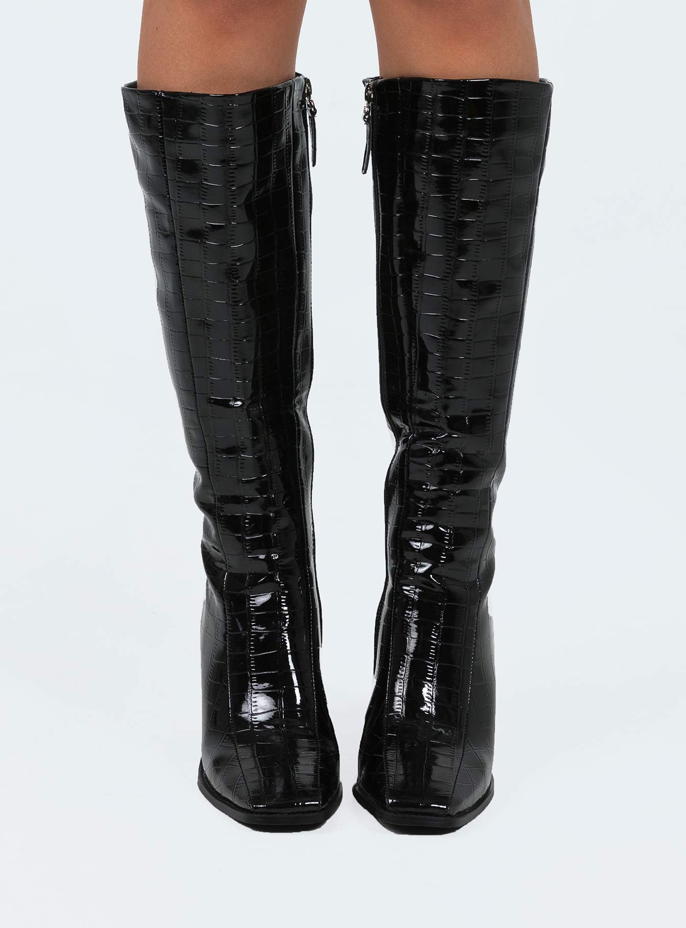 Jessa Boots Black Croc