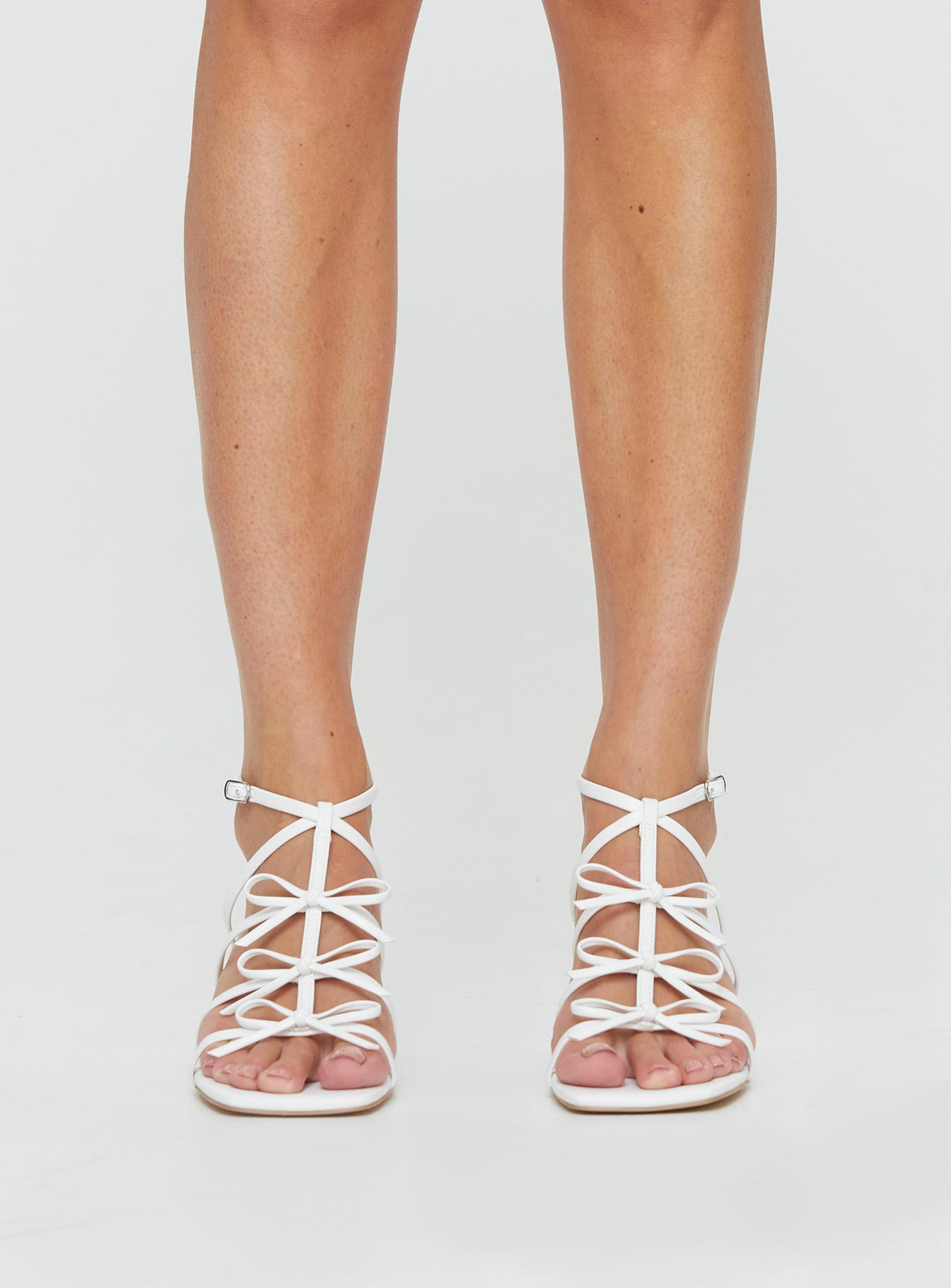 Donna Bow Heels White