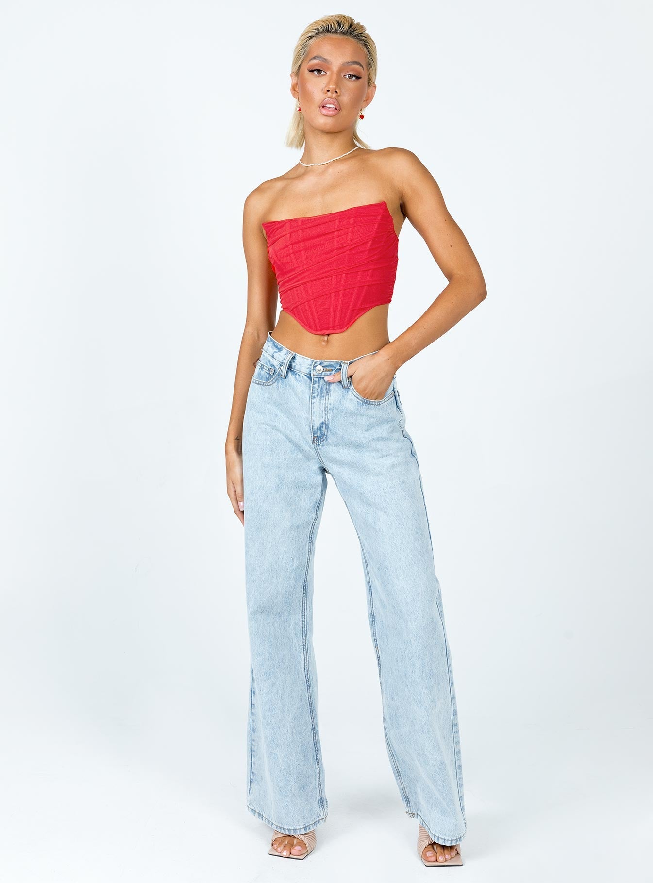 Avery Bustier Red