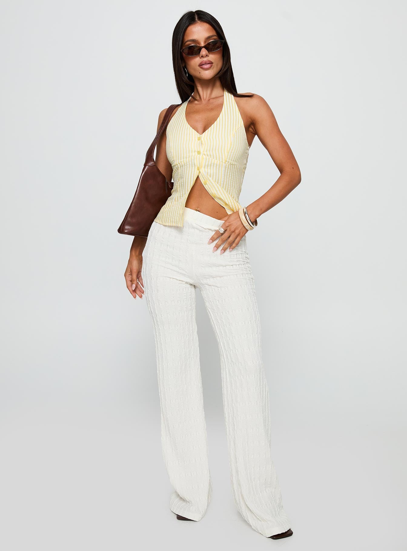 Leisure State Knit Pant White