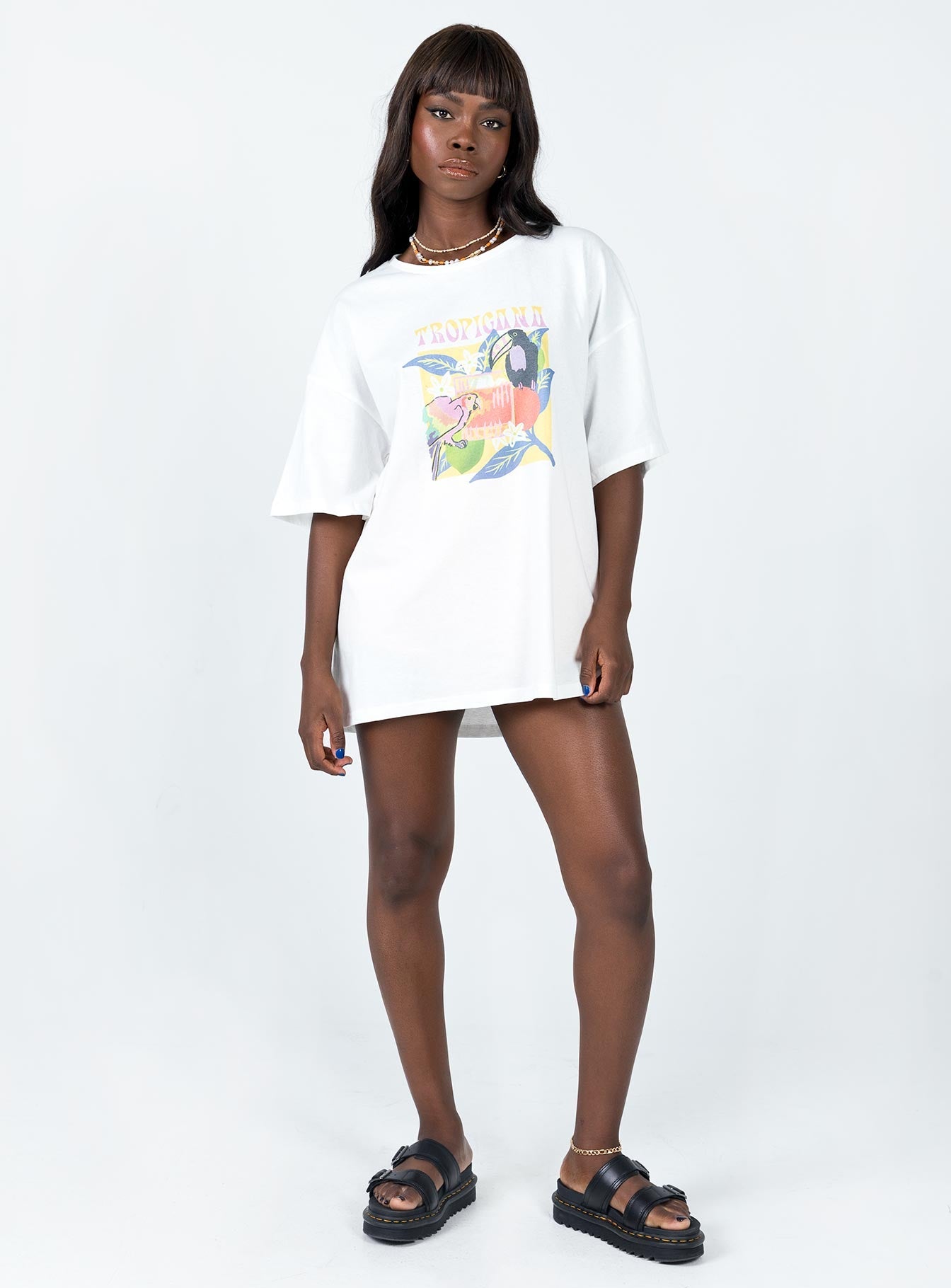 Tropicana Oversized Tee White