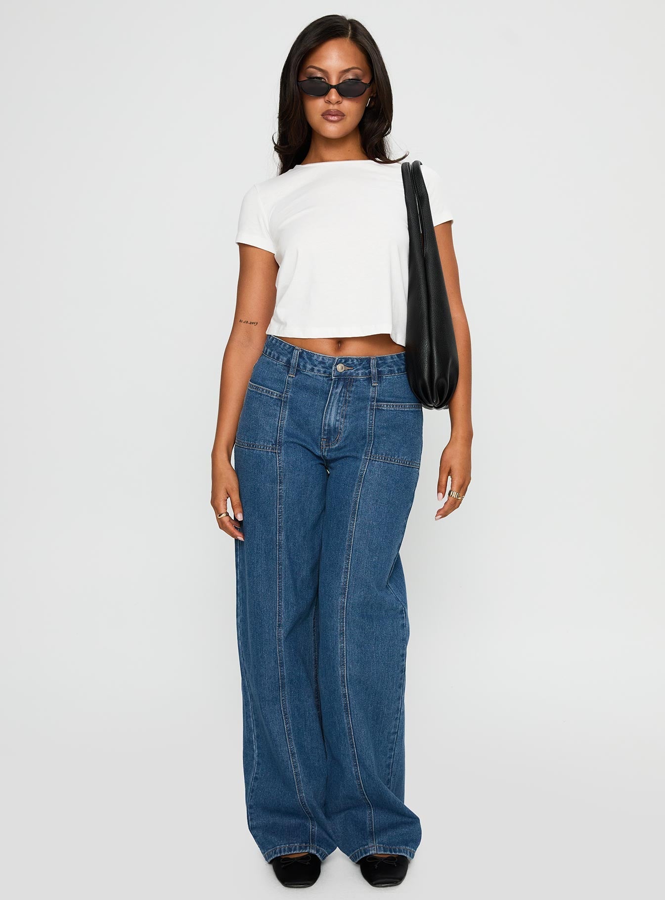 Taji Wide Leg Jeans Dark Blue