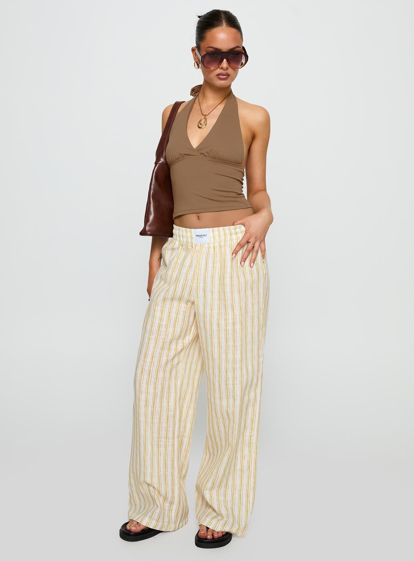 Beach House Pants Yellow Stripe