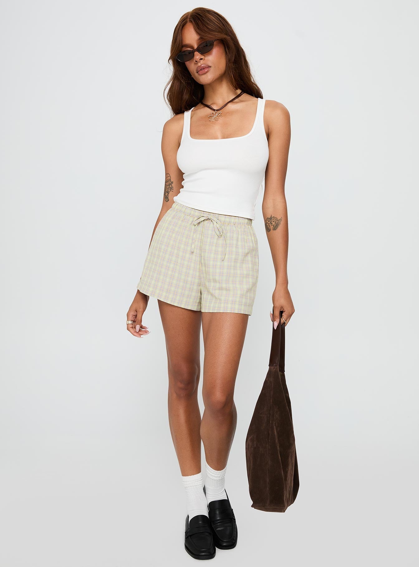 Star Blaze Shorts Green Check