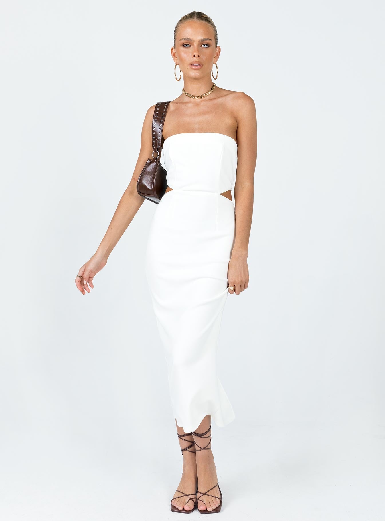 Maira Midi Dress White