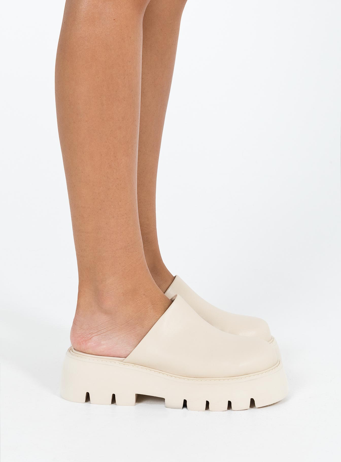 Marcie Slide On Flats Cream