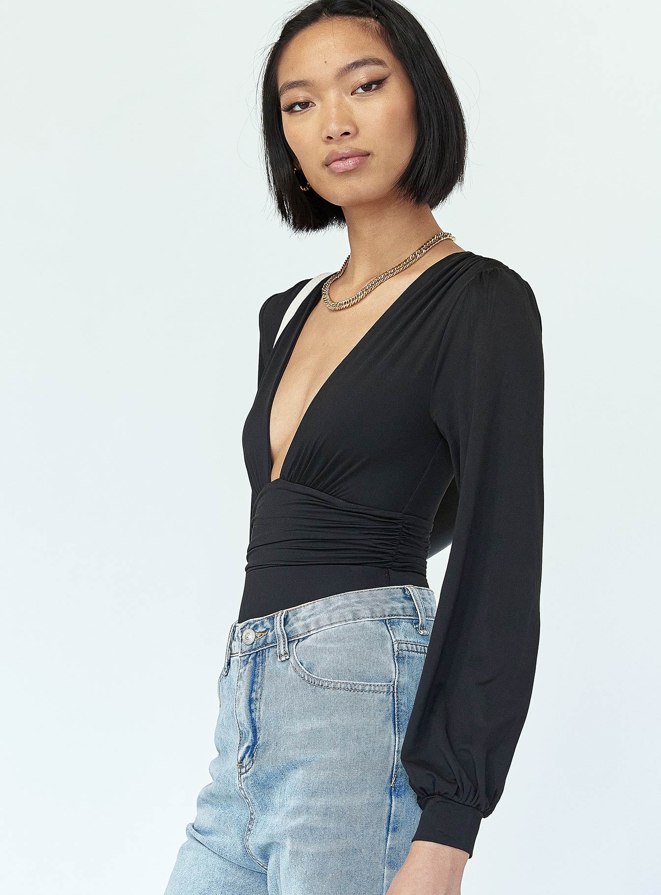 Jude Long Sleeve Bodysuit Black