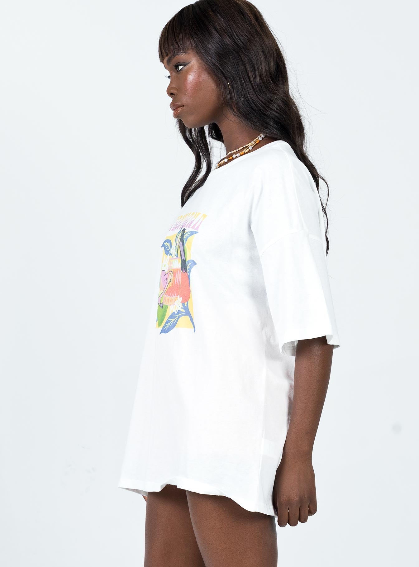 Tropicana Oversized Tee White