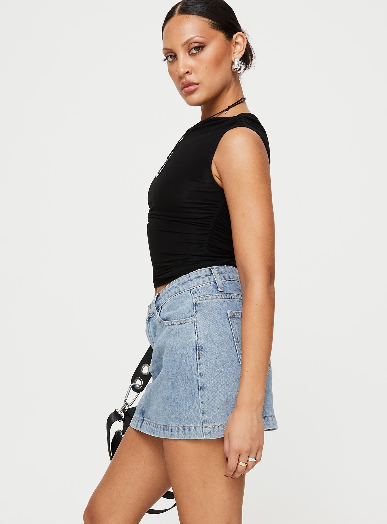 Nickei Denim Mini Skirt Light Wash