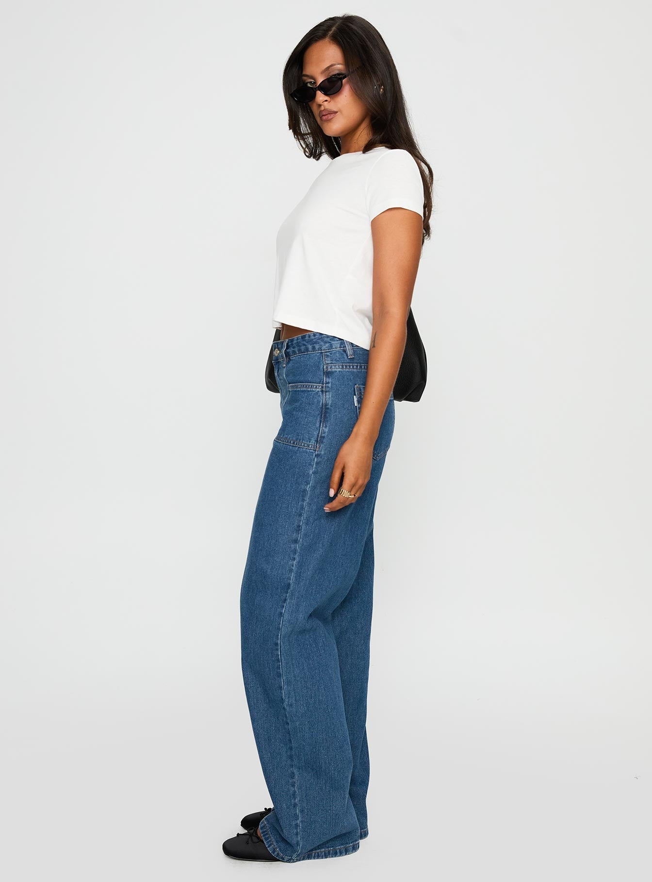 Taji Wide Leg Jeans Dark Blue
