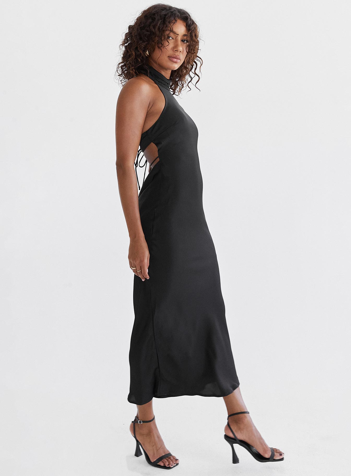 Take Me Back Midi Dress Black