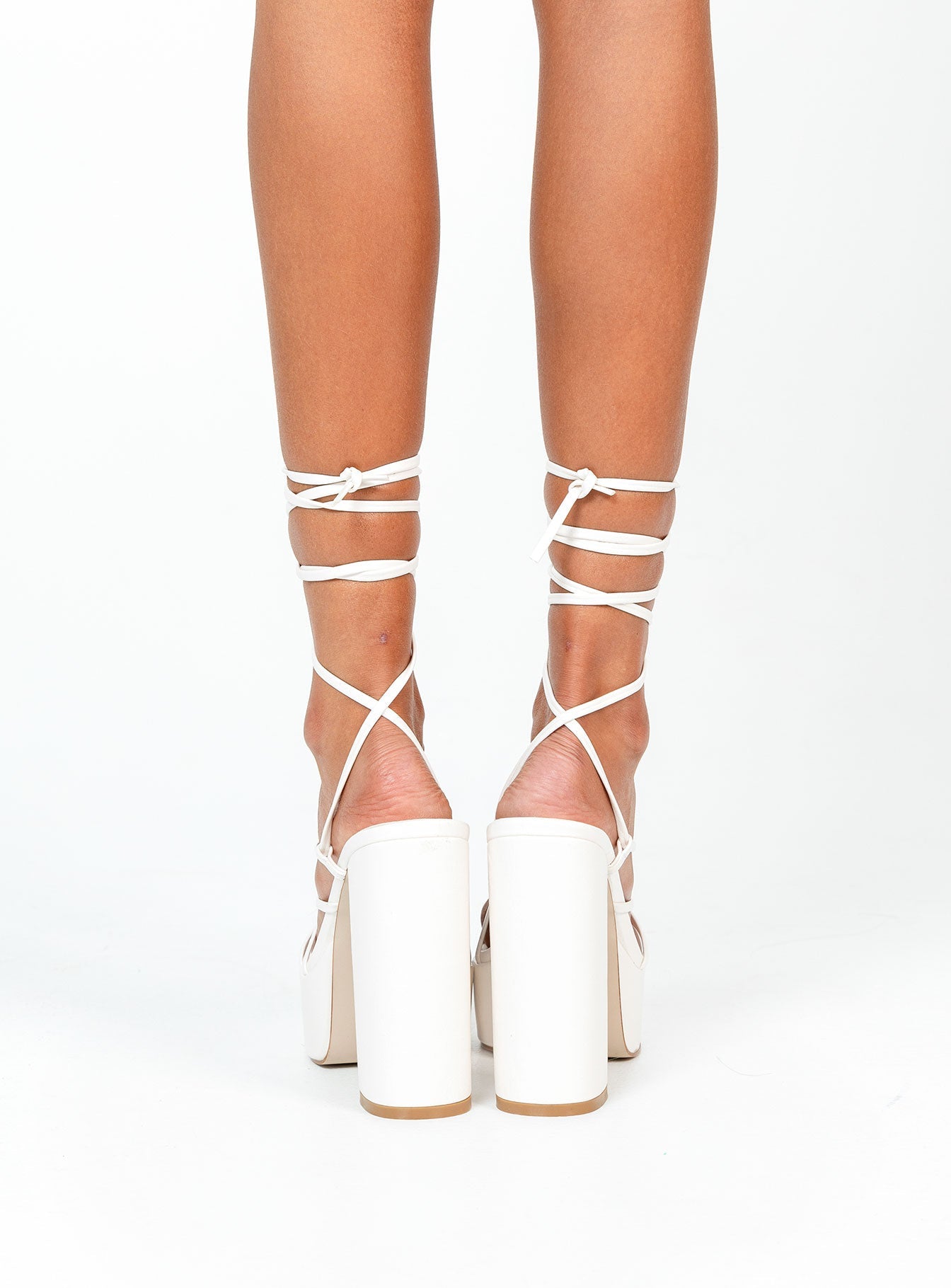 Amato Platform Heels White