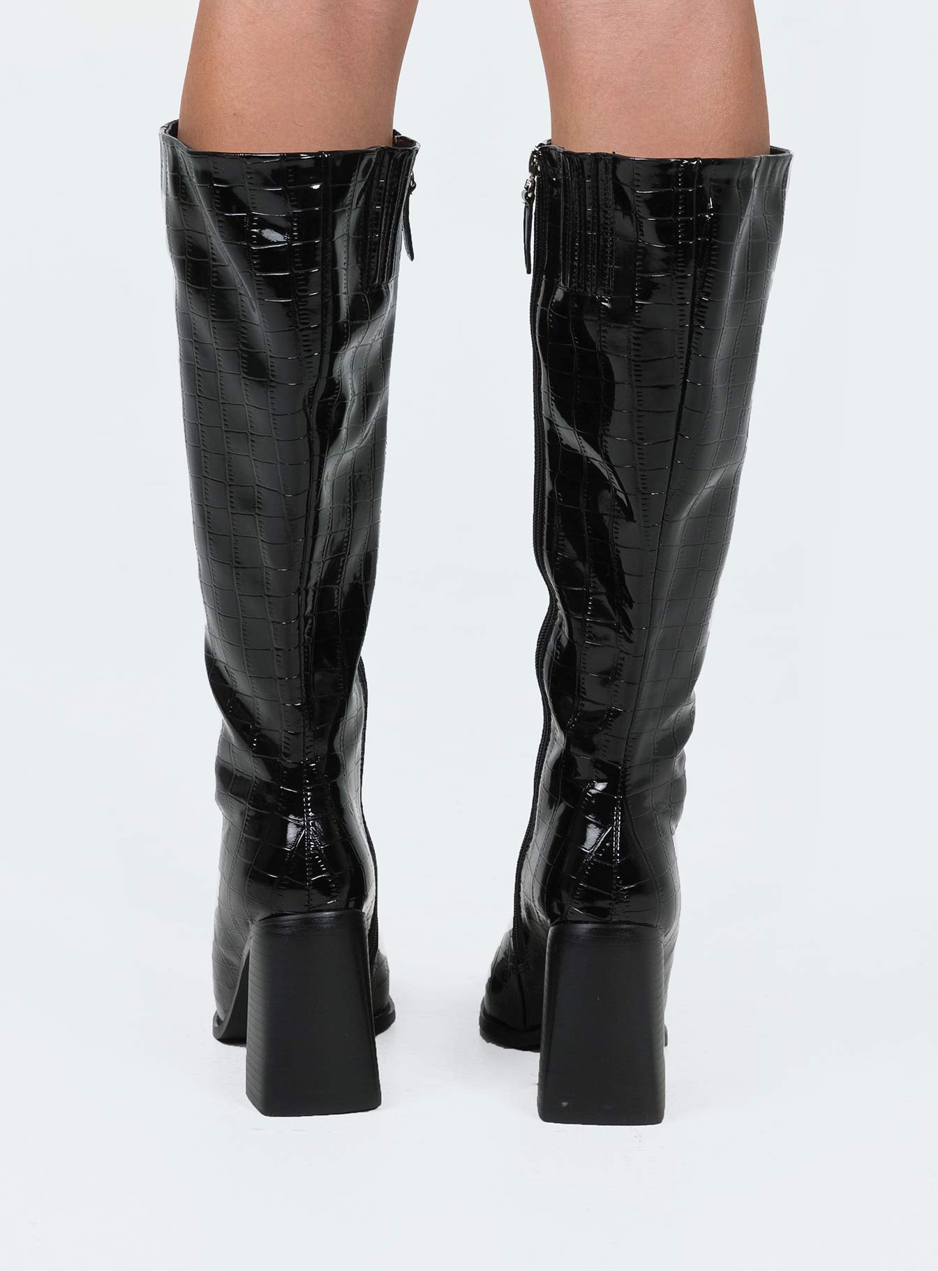 Jessa Boots Black Croc