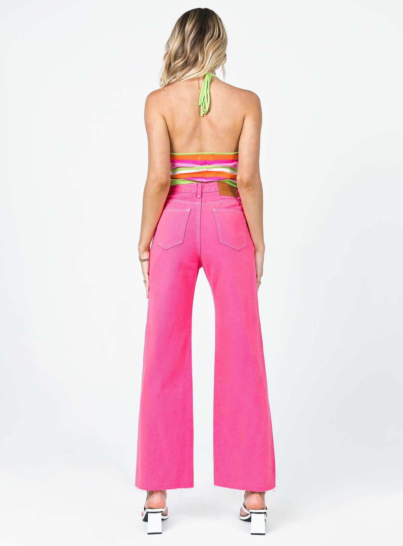 Popsicle Straight Leg Denim Jeans Pink