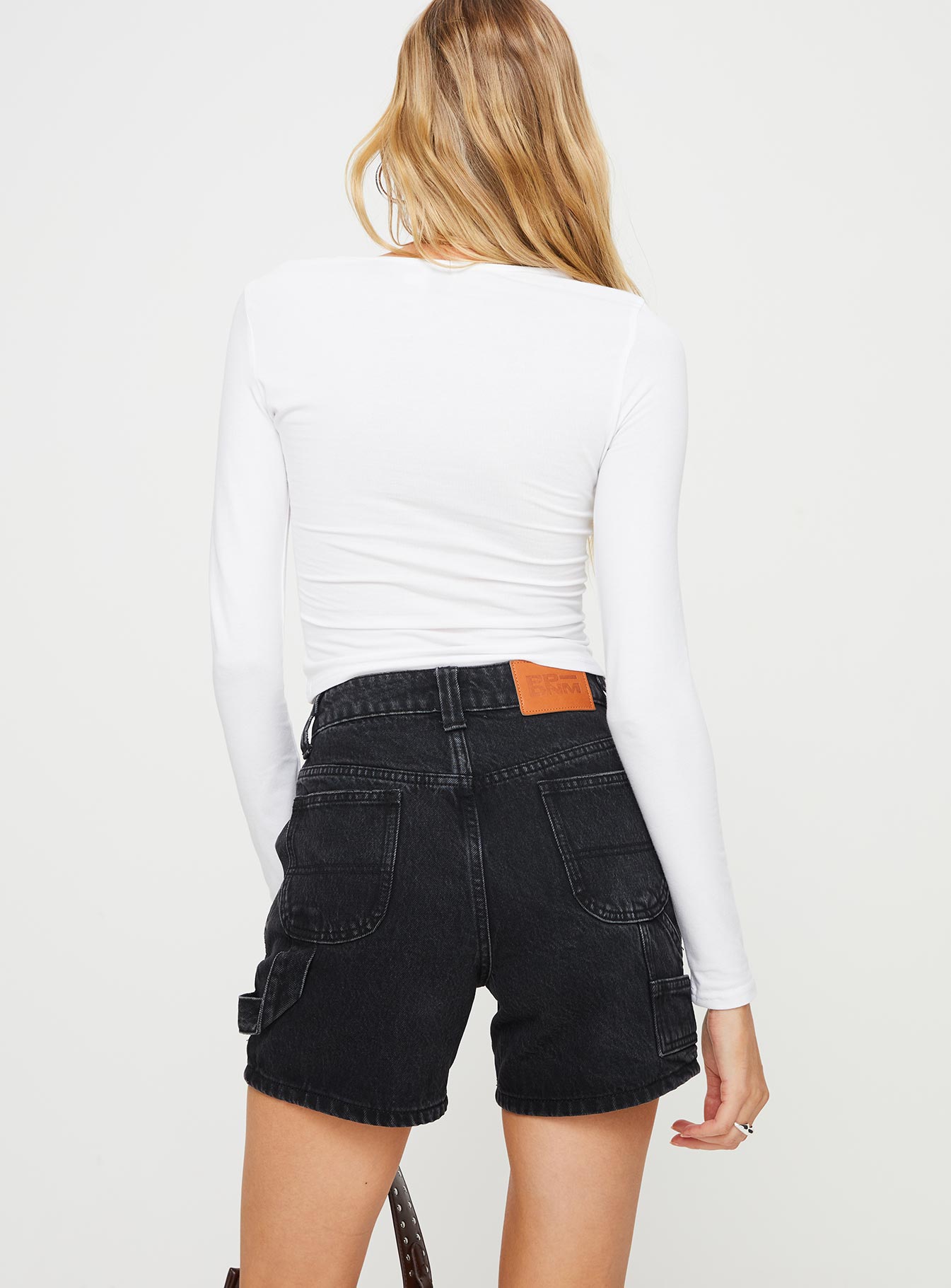 Lou Carpenter Denim Shorts Washed Black