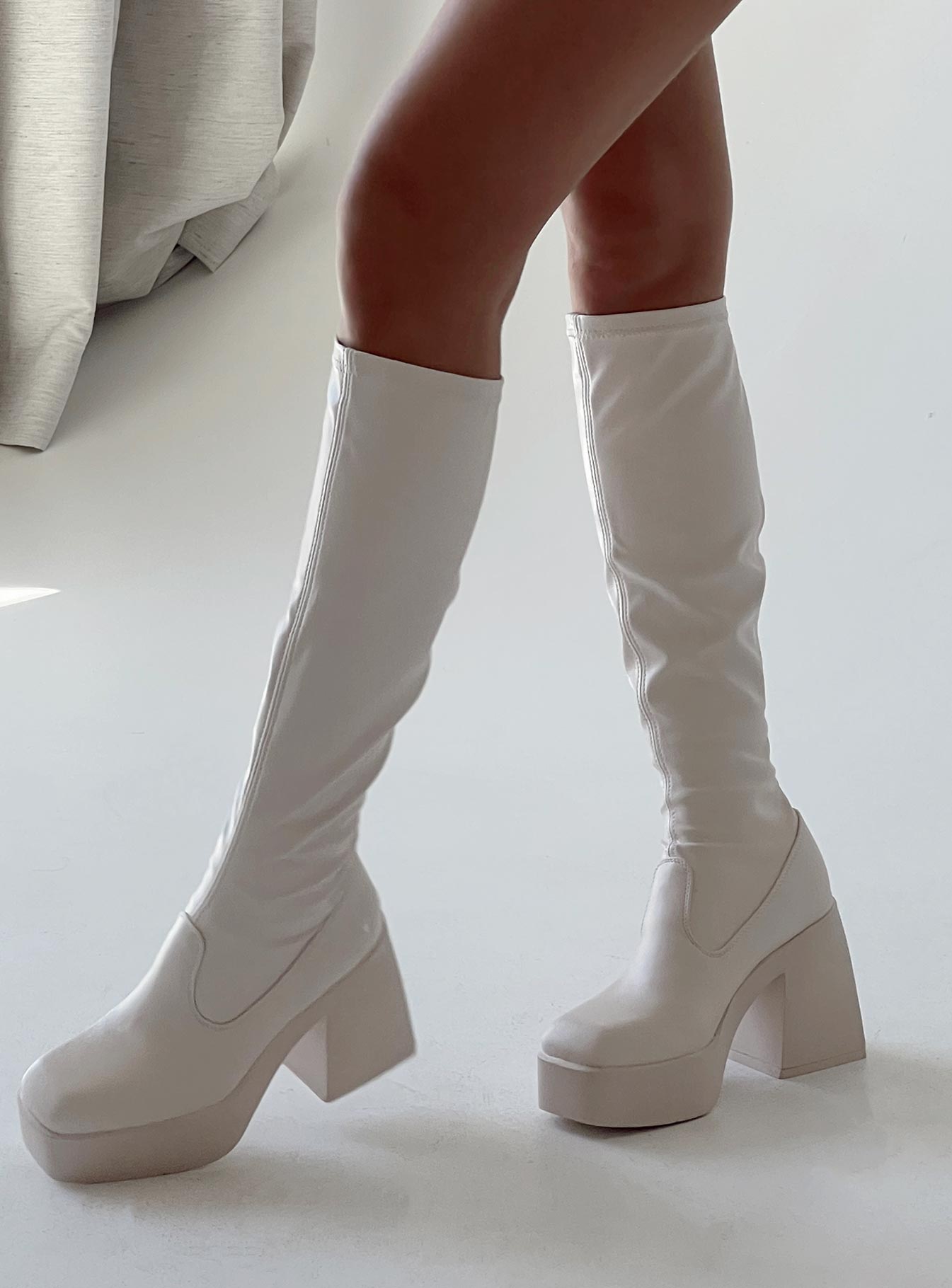 Windsor Smith BadGirls Buttermilk Stretch Sock Boots