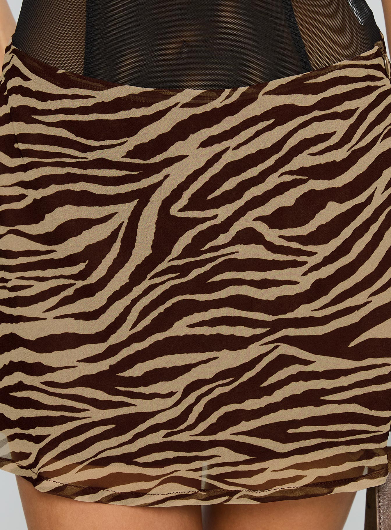 Feed The Soul Mini Skirt Brown / Zebra