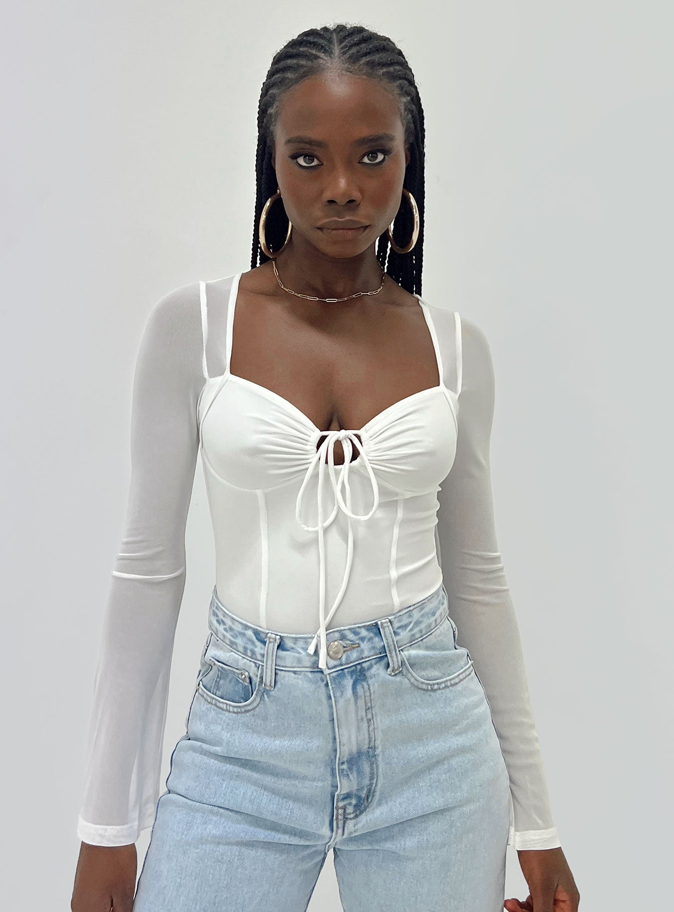 Jacob Long Sleeve Bodysuit White