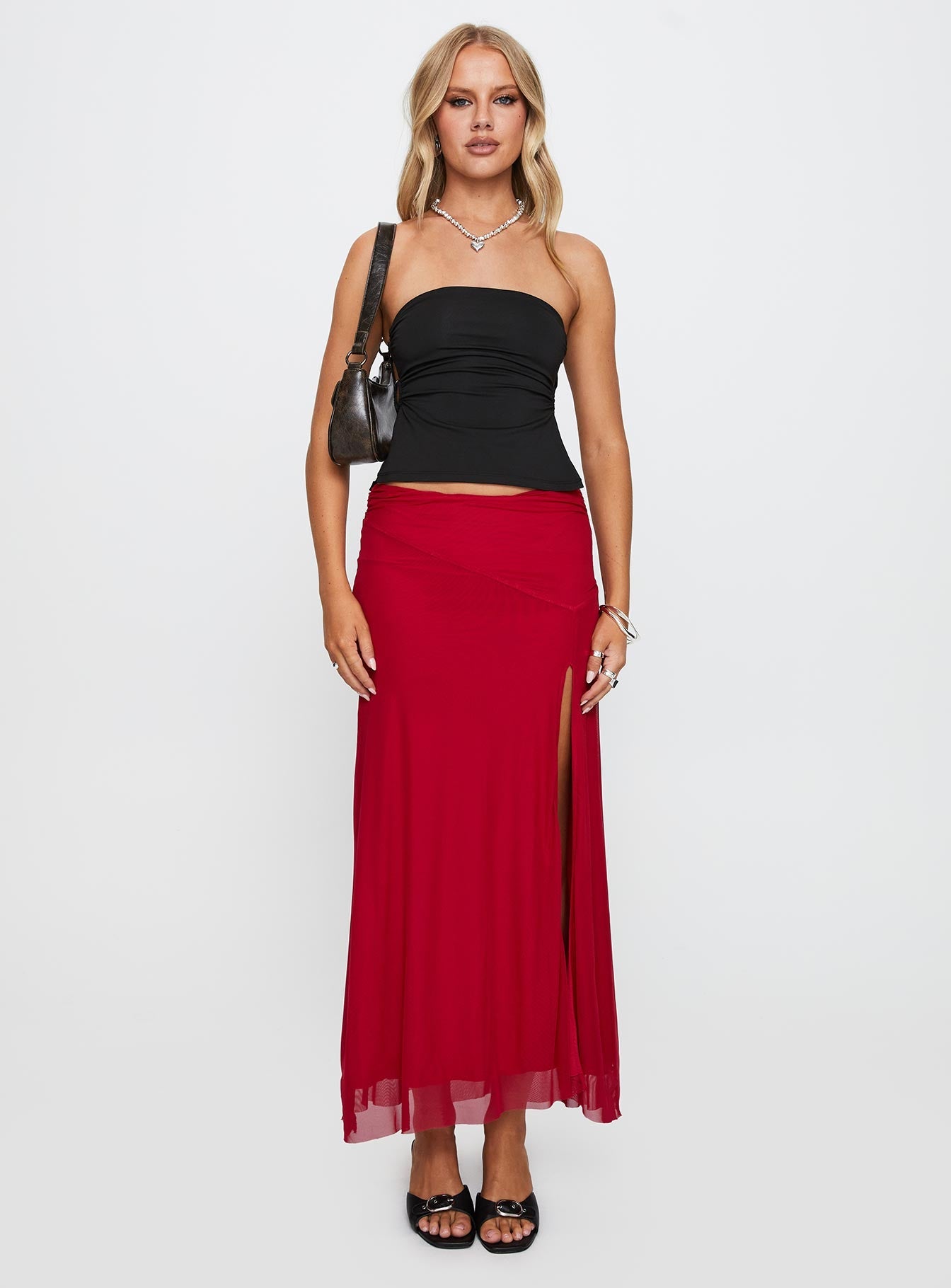 Round The World Strapless Top Black