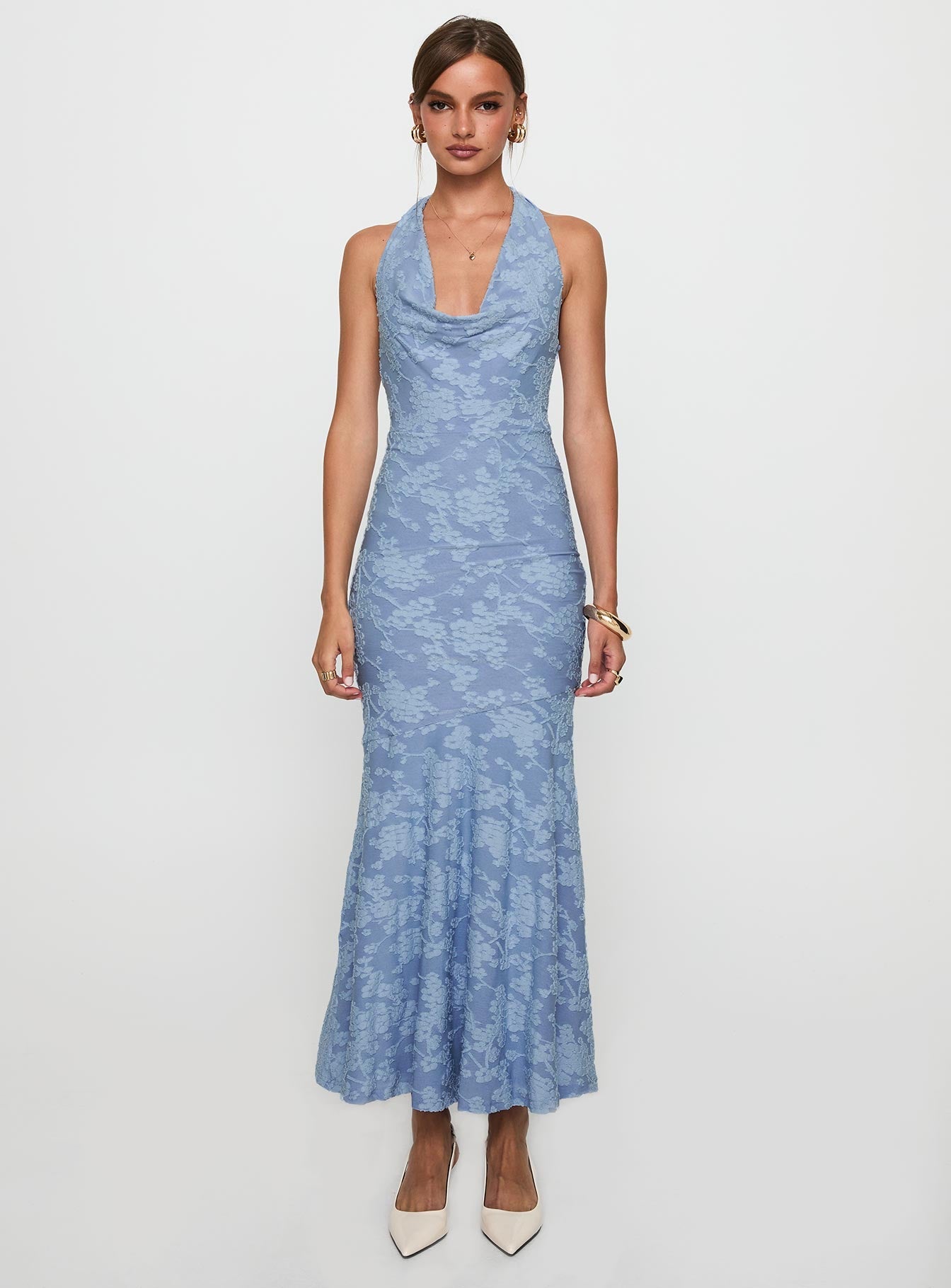 Aymie Halter Maxi Dress Blue