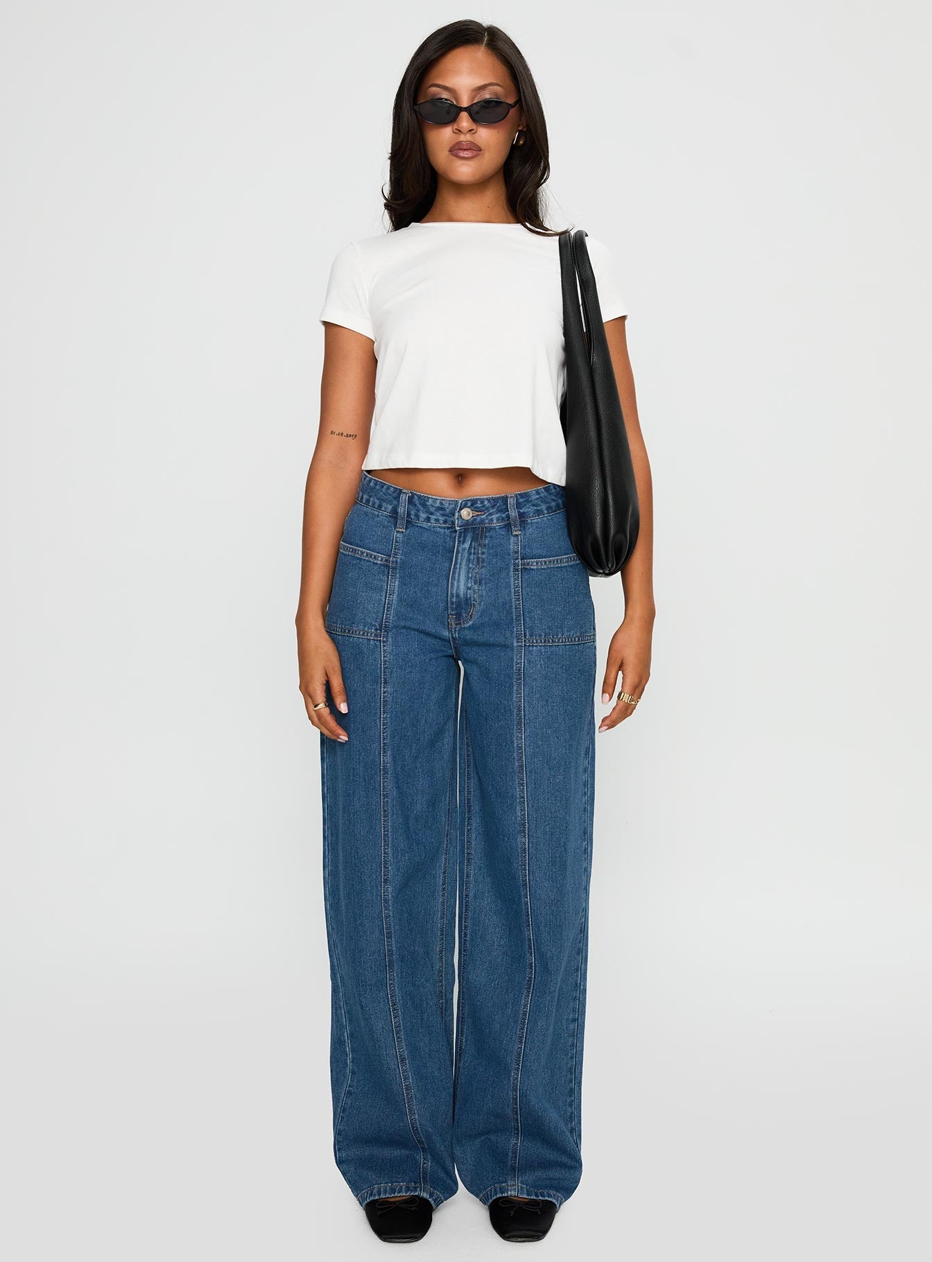 Taji Wide Leg Jeans Dark Blue