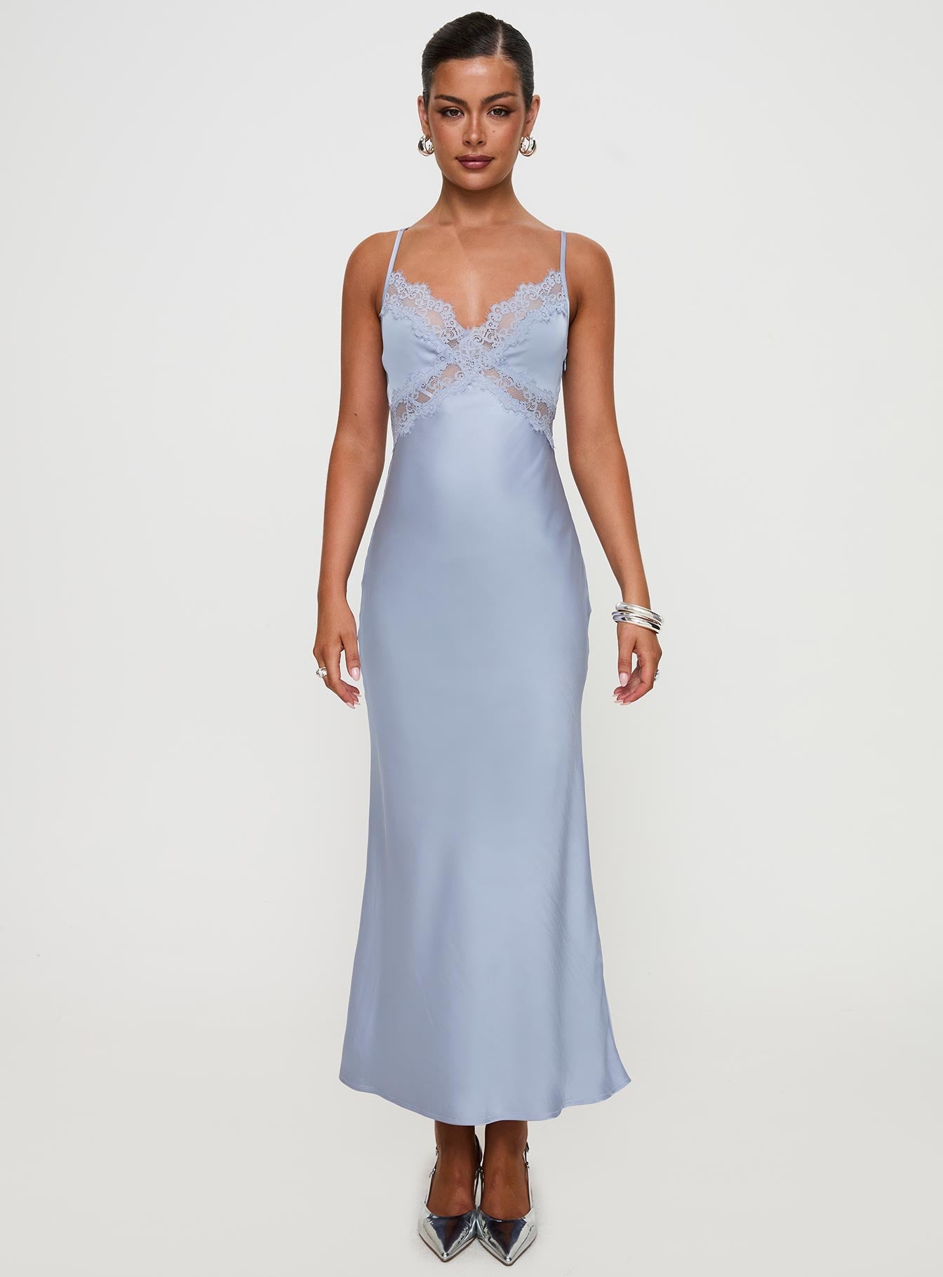 Treasure Bias Cut Maxi Dress Blue