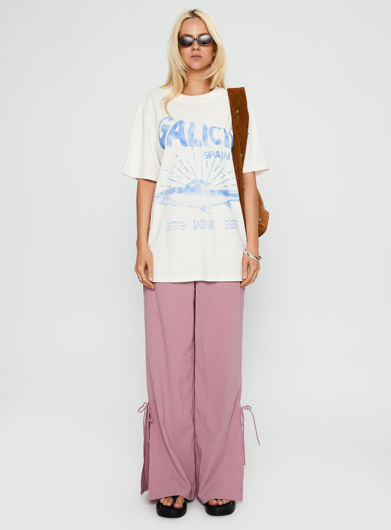 Jinxie Tie Side Pants Pink Gingham