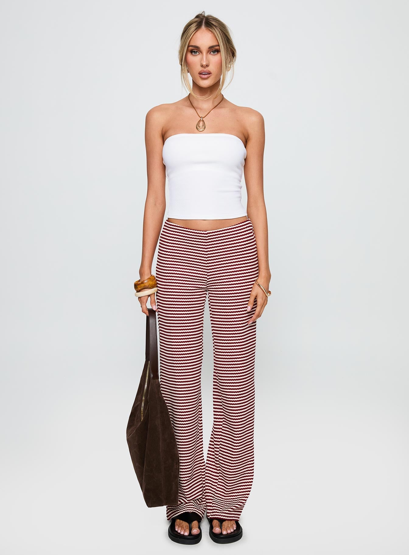 Next To Me Lounge Pant Red / White Stripe