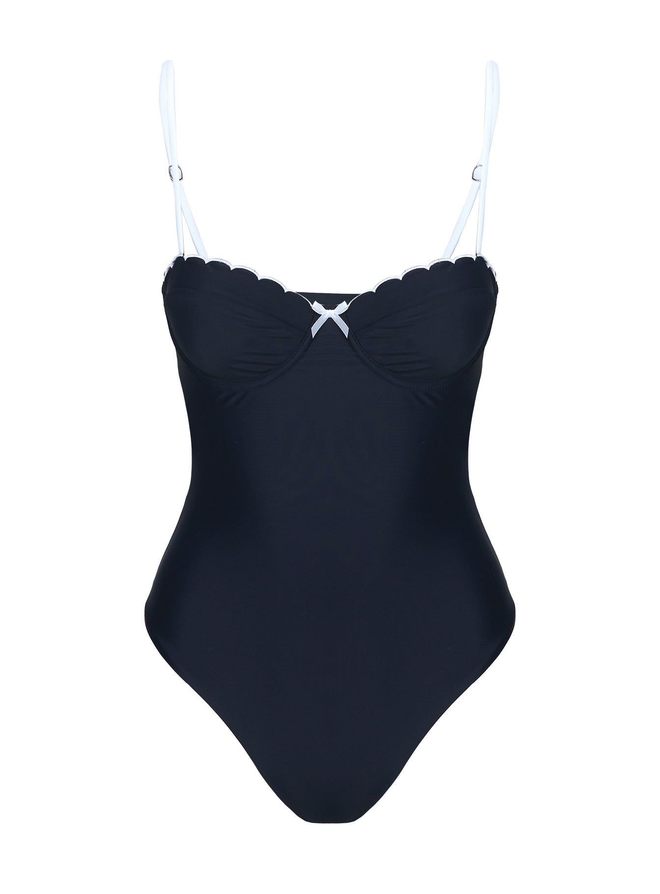 Claryssa Scallop One Piece Black
