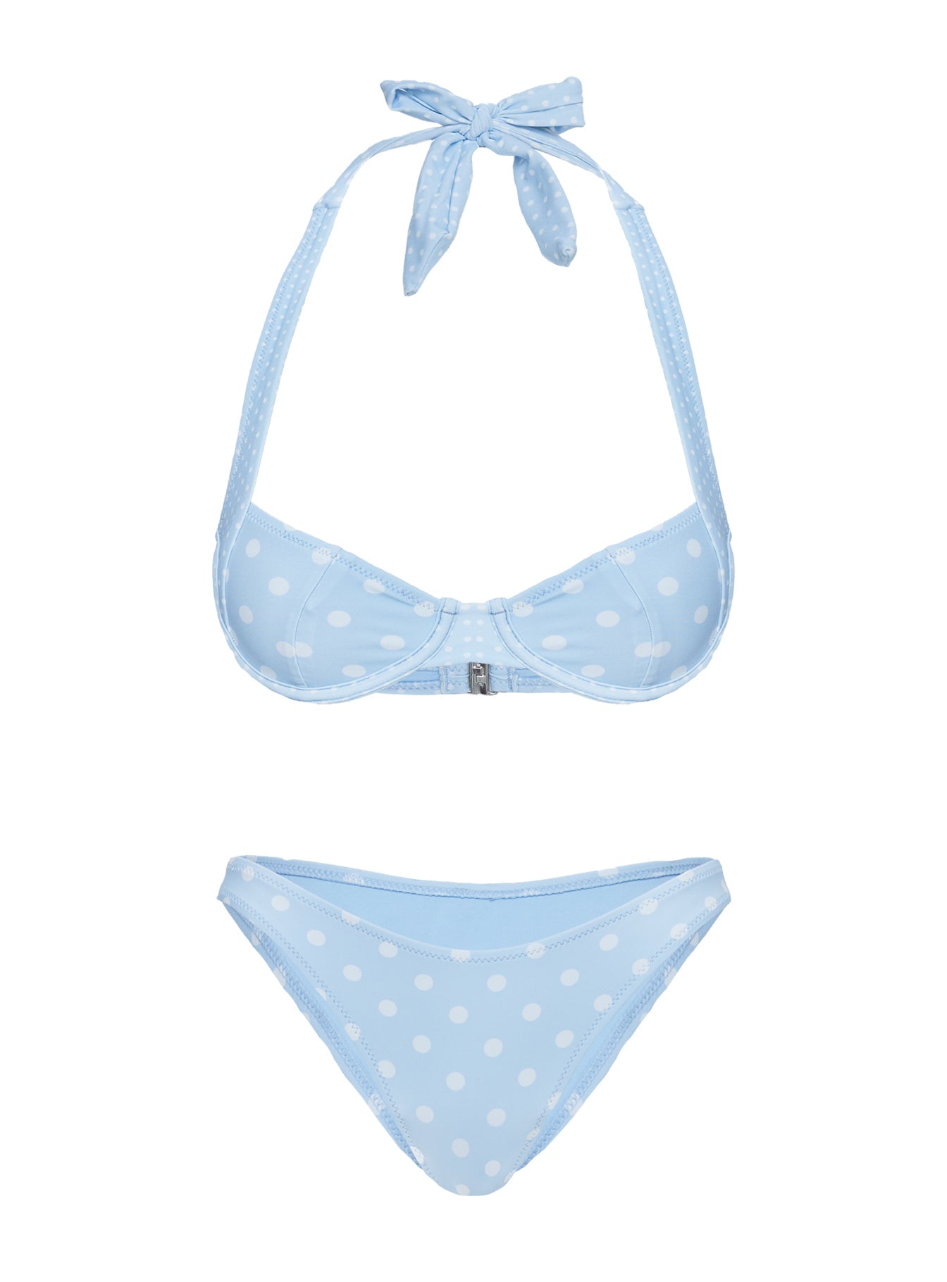 Ellie High Cut Cheeky Bikini Bottoms Blue / Polka Dot