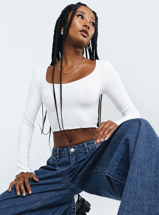 Corley Long Sleeve Top White
