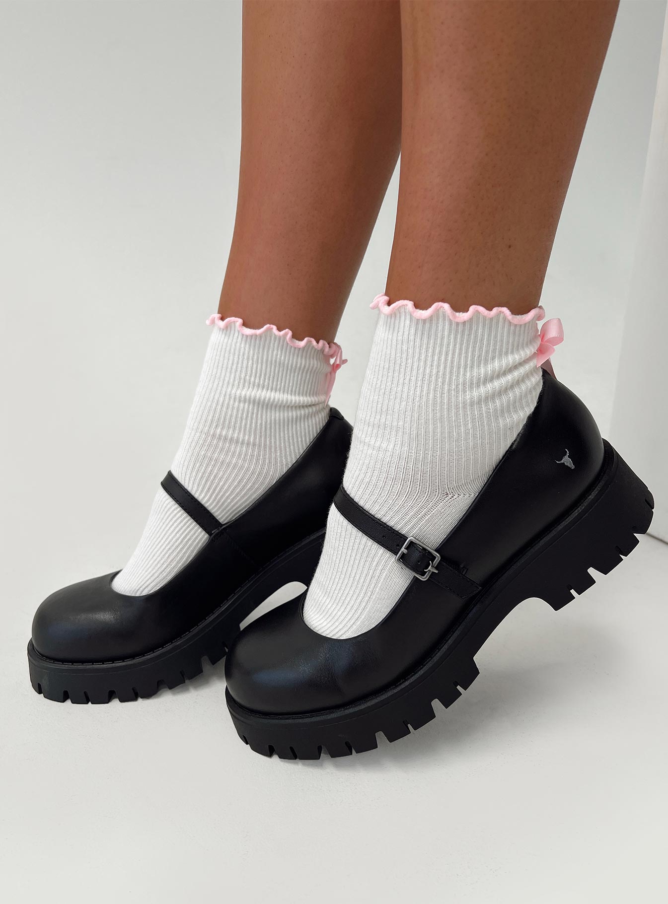 Windsor Smith Timeless Mary Jane Flats Black