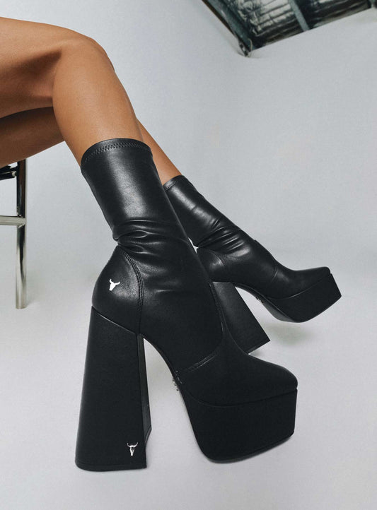 Windsor Smith Angelz Platform Boots Black