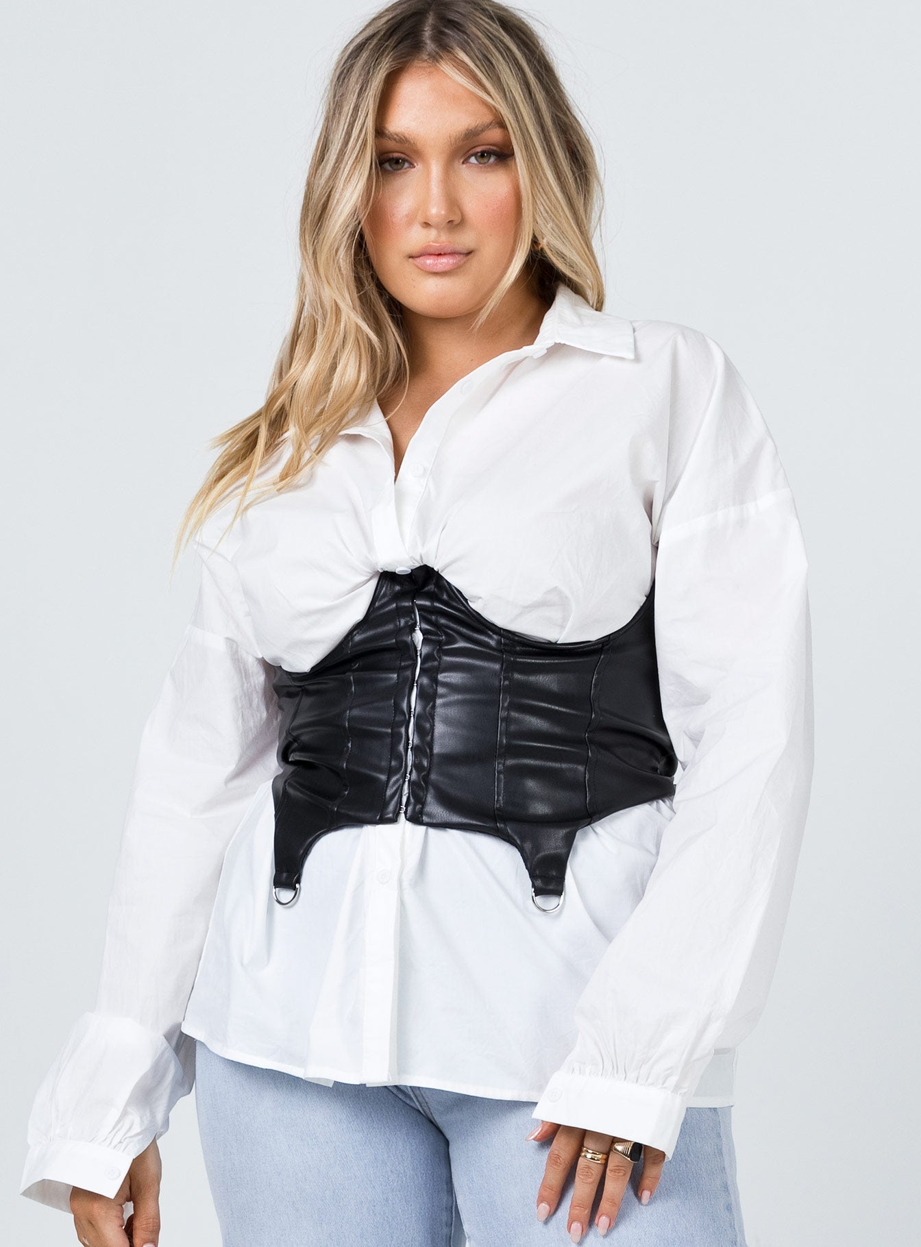 Camilla PU Bustier Black