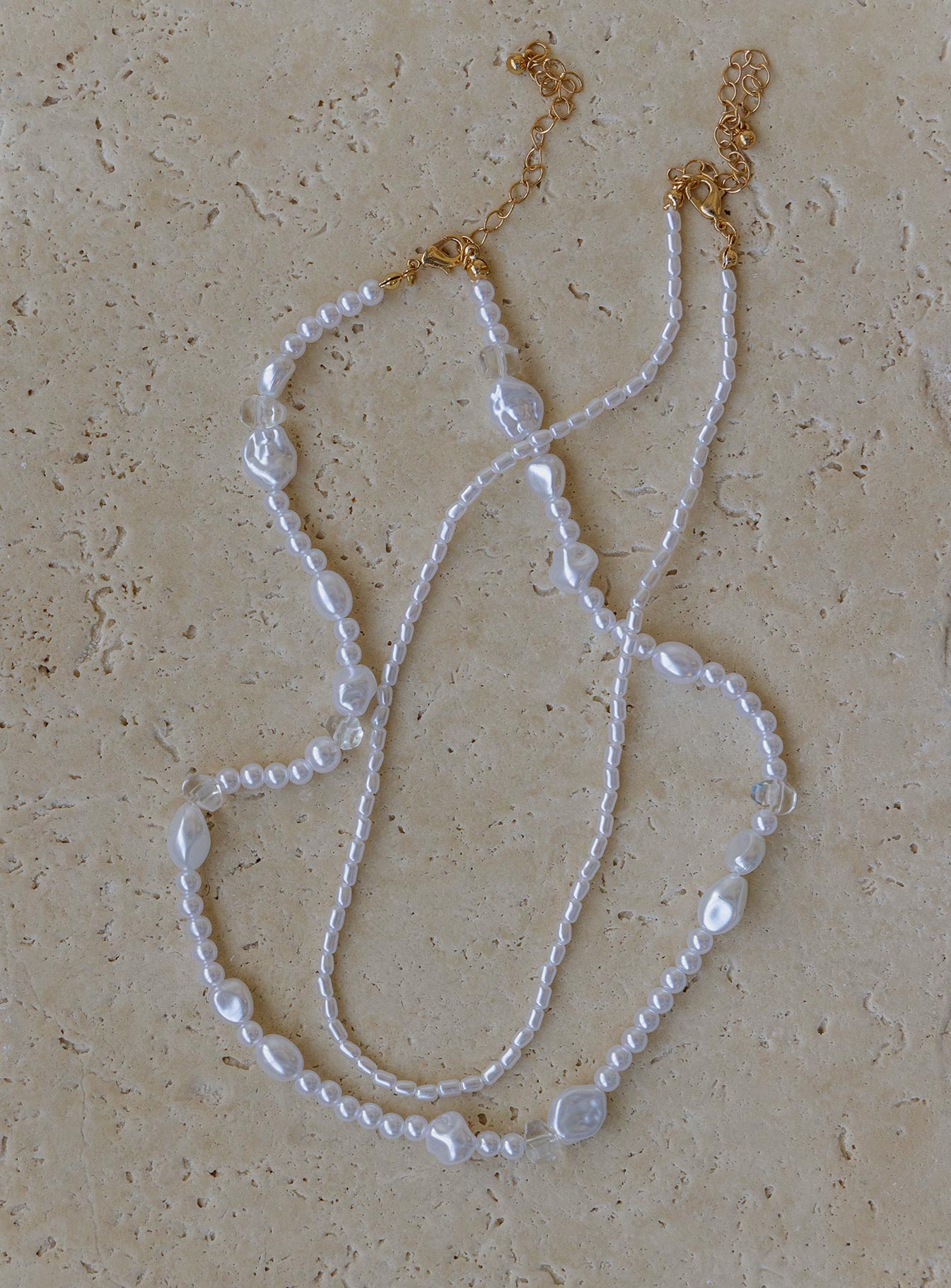 Rota Layered Necklace Gold / Pearl