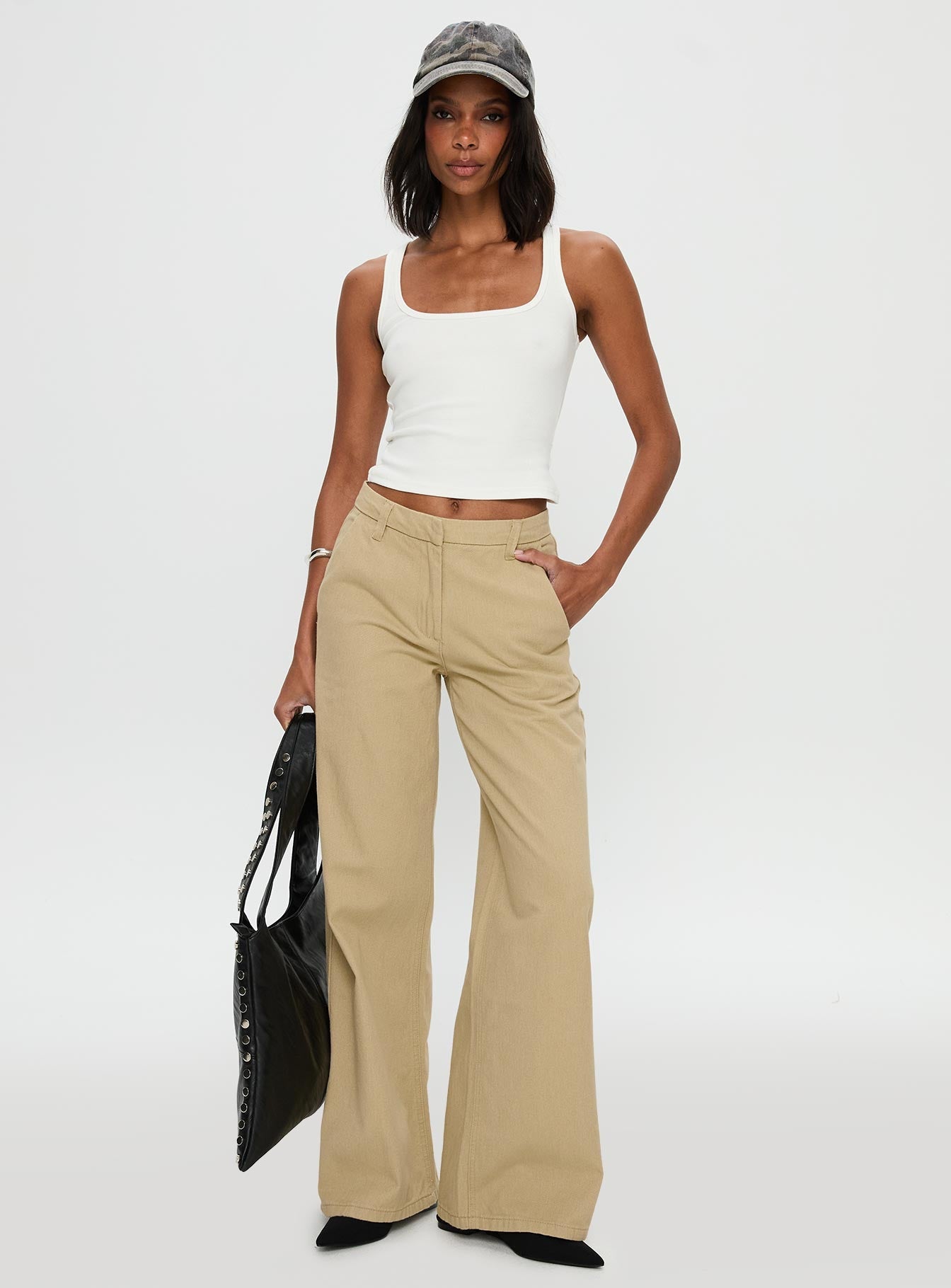 Latitude Wide Leg Pant Beige