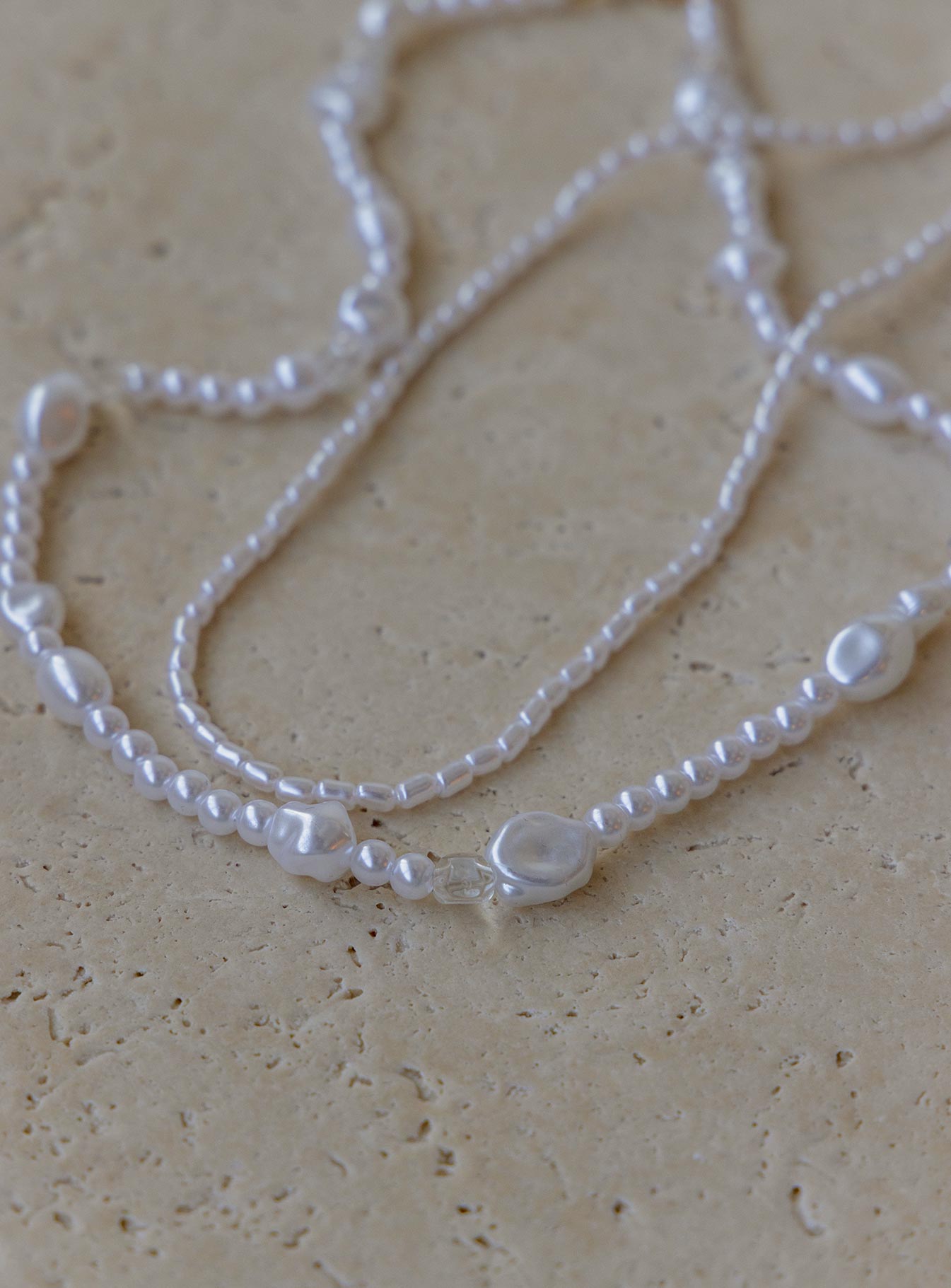 Rota Layered Necklace Gold / Pearl