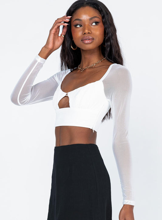 Randle Long Sleeve Top White