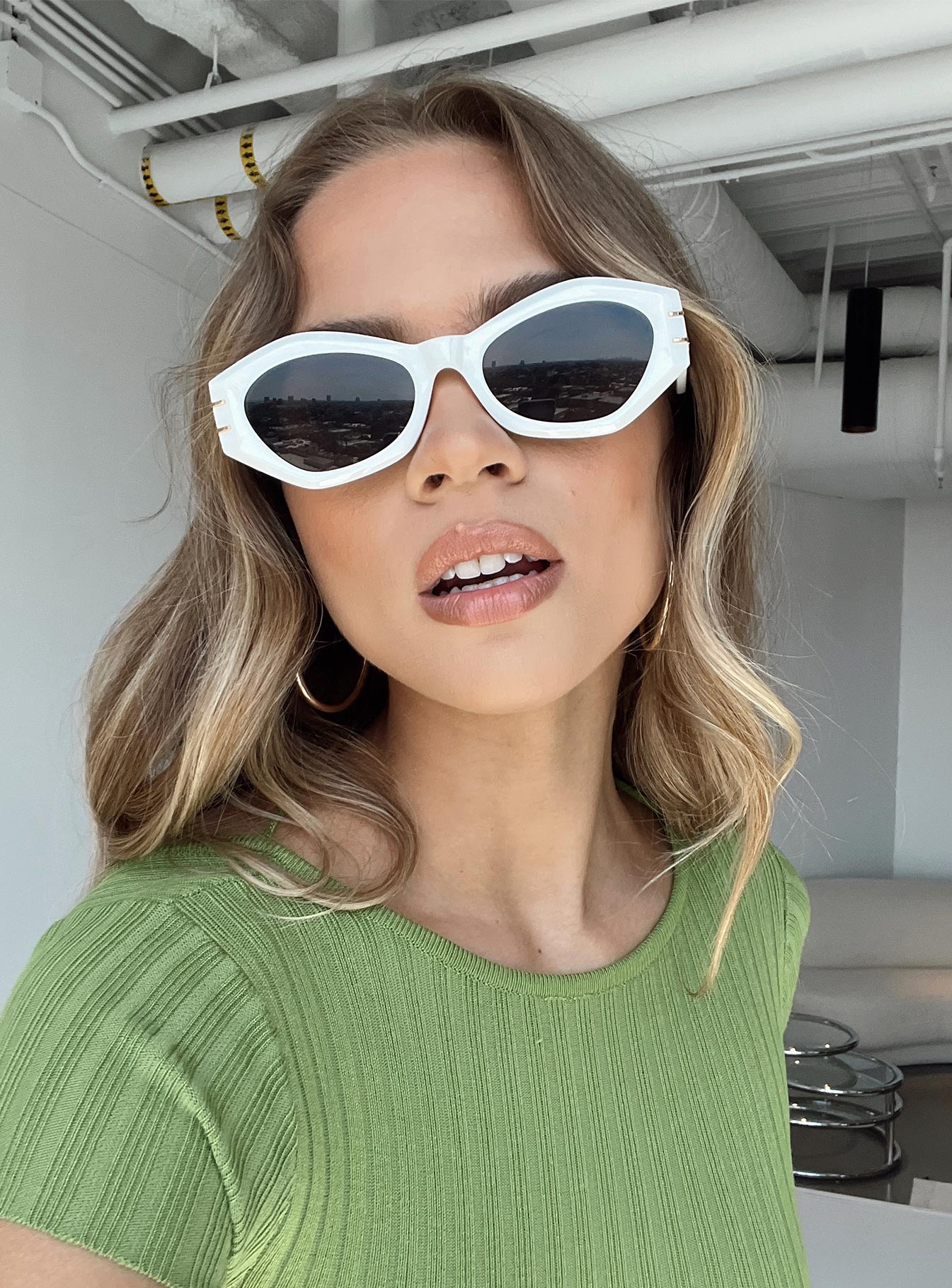 Lenora Sunglasses White