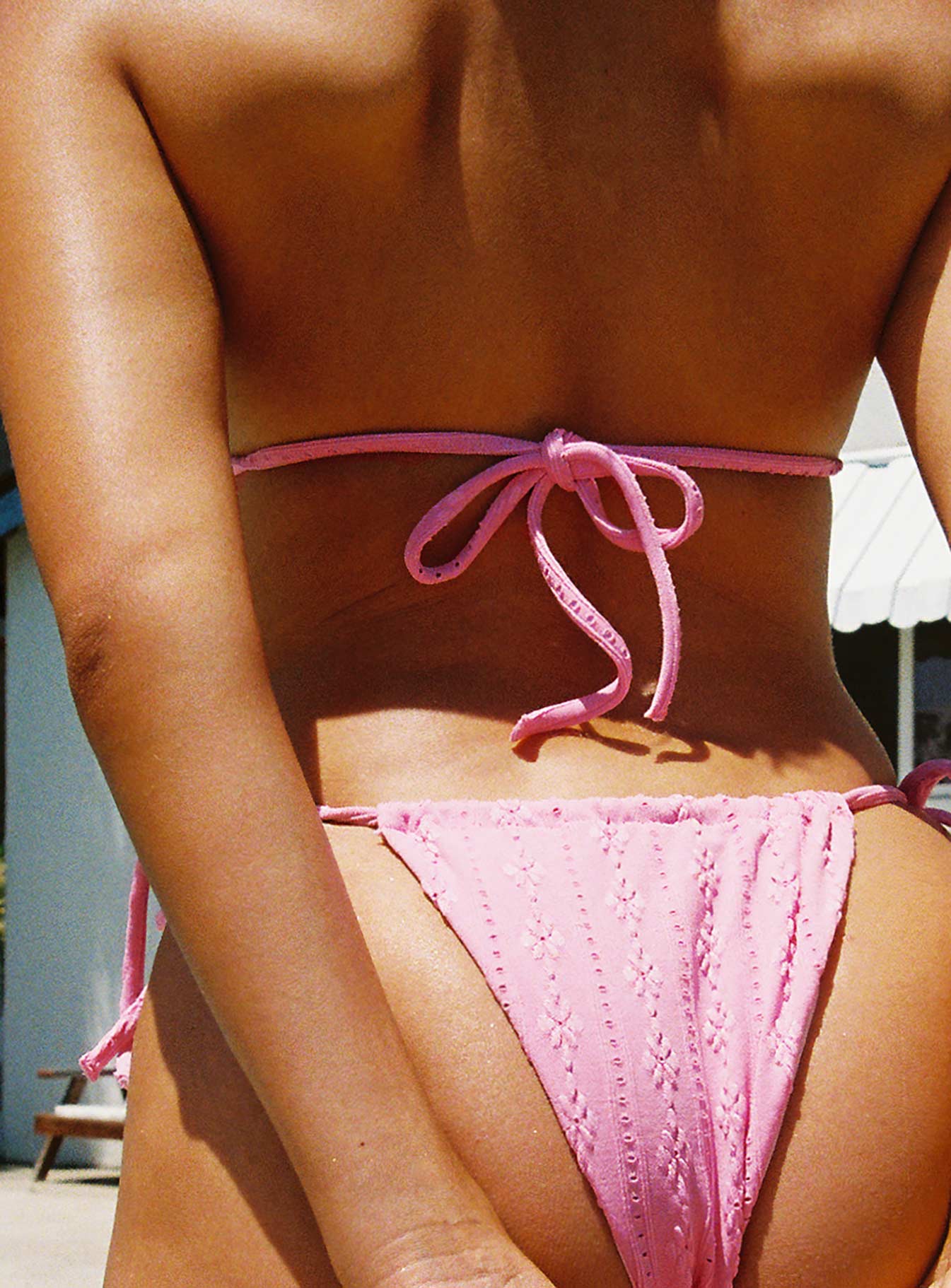 Jenner Triangle Anglaise Bikini Top Bubblegum Pink