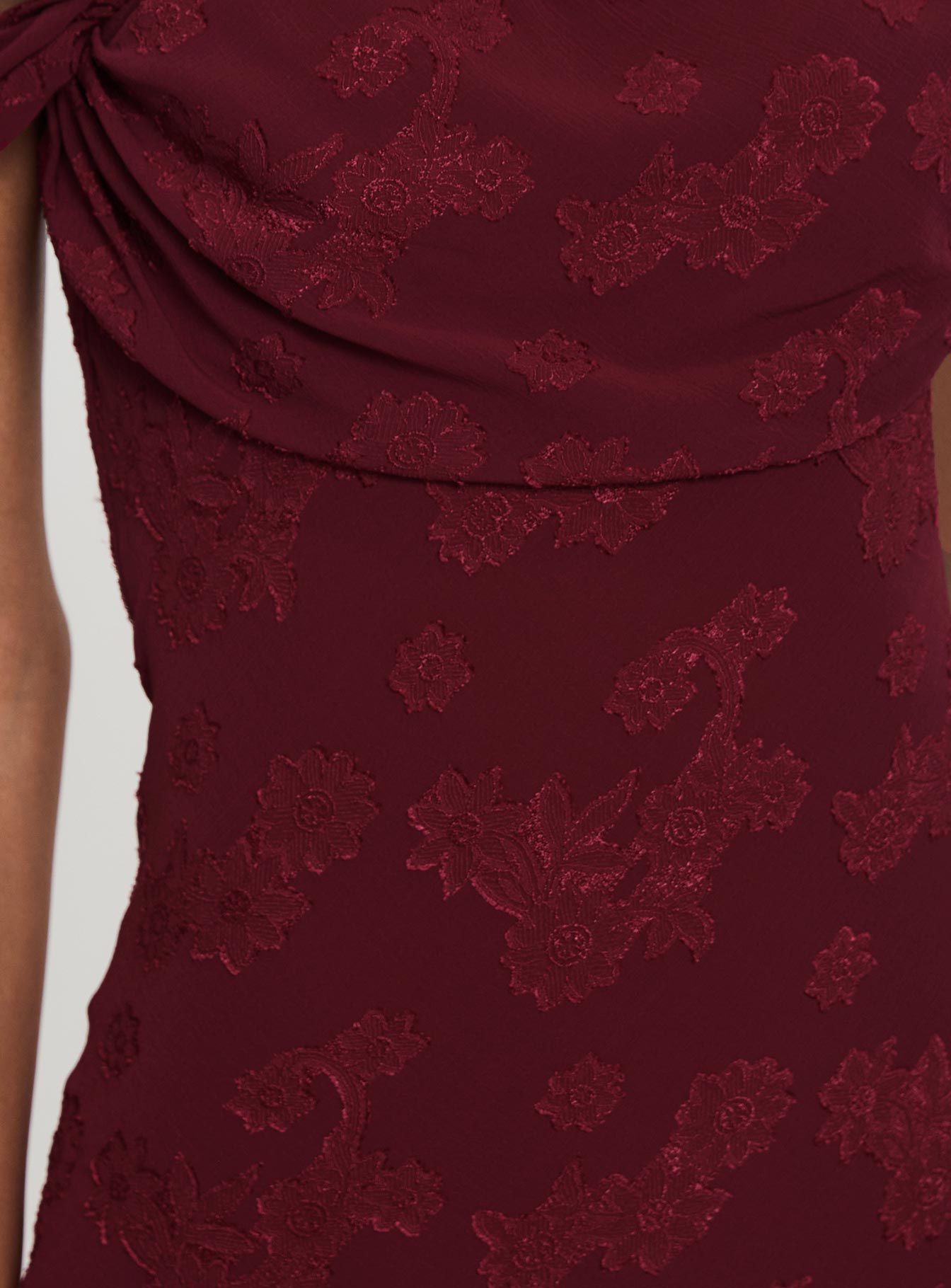 Azura Off The Shoulder Maxi Dress Burgundy