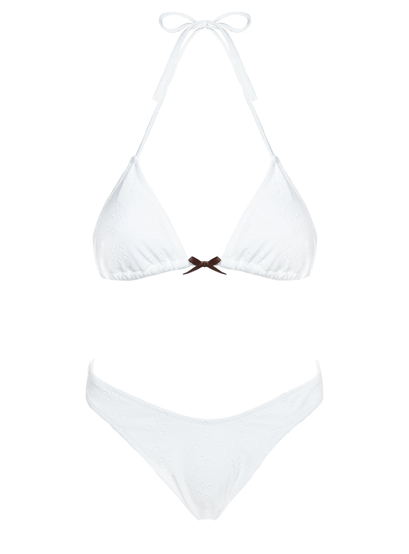 Lucky Bay Anglaise High Side Bikini Bottoms White