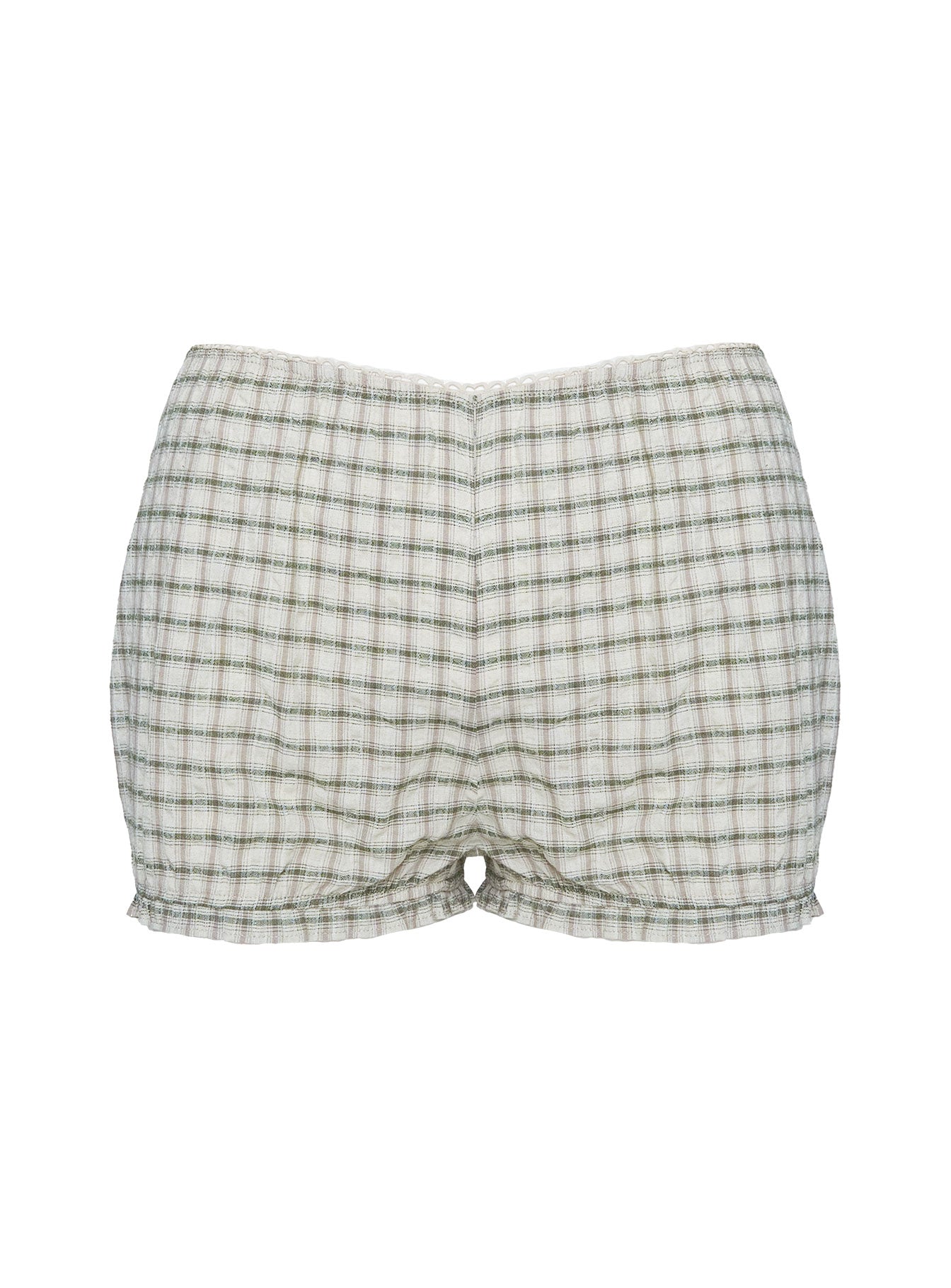Mousie Micro Shorts Cream Plaid